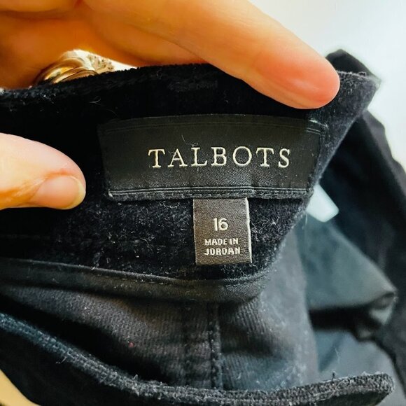 Talbots Pant Trouser Corduroy Black Signature Fit Straight Leg Cotton Stretch 16 - Picture 7 of 11